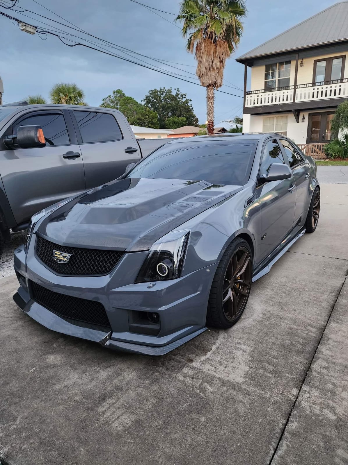 2009-2015 Cadillac CTS-V V2 SDP Style Carbon Fiber Cowl Hood